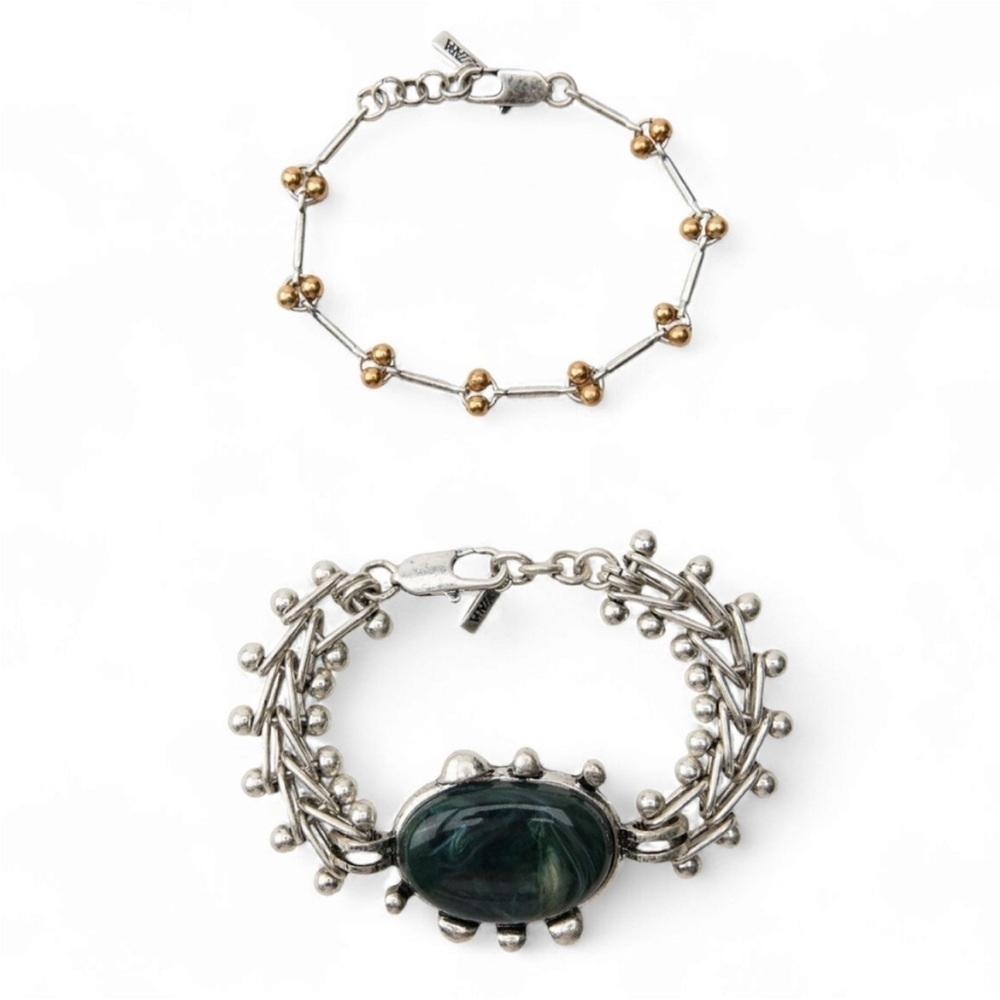 NWT. Zara Pack of Two Resin Stone Cowboy Bracelets.